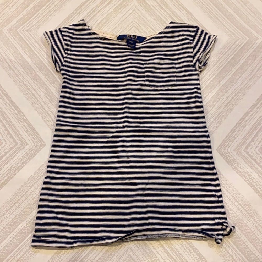 Polo Ralph Lauren Black & Ivory Striped Girls Top